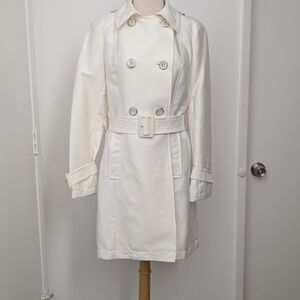 Vintage 2000's Kenneth Cole Reaction Cream Double-Breasted Trench Coat